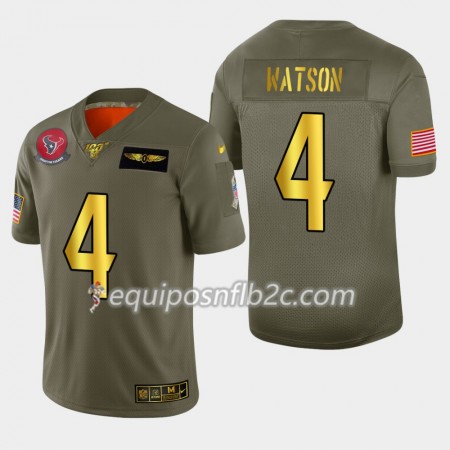 Camiseta Hombre NFL Houston Texans Deshaun Watson 4 Nike 2019 Salute to Service 100th